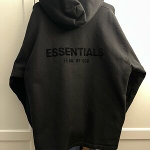 Fear of God ESSENTIALS Black Oversized Hoodie